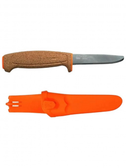 Нож Morakniv Floating Serrated Knife, нержавеющая сталь, рукоять пробка, оранжевый (13131)