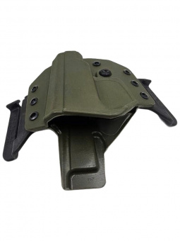 Комплект Кобура / Подсумок под 2 магазина для ПМ Tactical Warrior, Олива / Пятка ПМ +2 для штатной рукоятки - 2шт, Легальный Арсенал