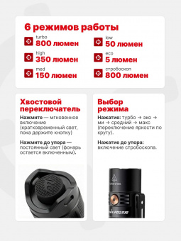 Фонарь Fenix PD25R тактический 800 люмен