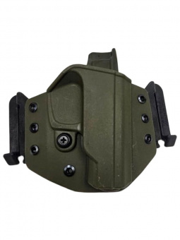 Комплект Кобура / Подсумок под 2 магазина для ПМ Tactical Warrior, Олива / Пятка ПМ +2 для штатной рукоятки - 2шт, Легальный Арсенал
