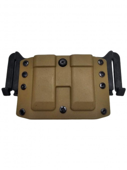 Комплект Кобура / Подсумок под 2 магазина для ПМ Tactical Warrior, Койот / Пятка ПМ +2 для рукоятки с рычагом сброса - 2шт, Легальный Арсенал