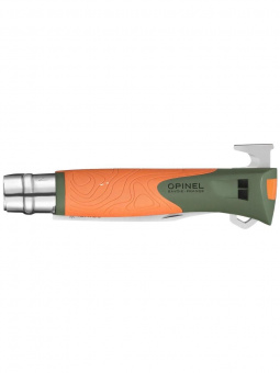 Нож Opinel №12 Explore c инструментом для удаления клещей, нержавеющая сталь, оранжевый (002454)