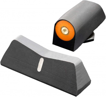 Мушка Целик тритий на глок DXW2 Big Dot Orange- glock 17,19,22-24,26,27,31-36,38,45 зелен целик оранж с зел мушка